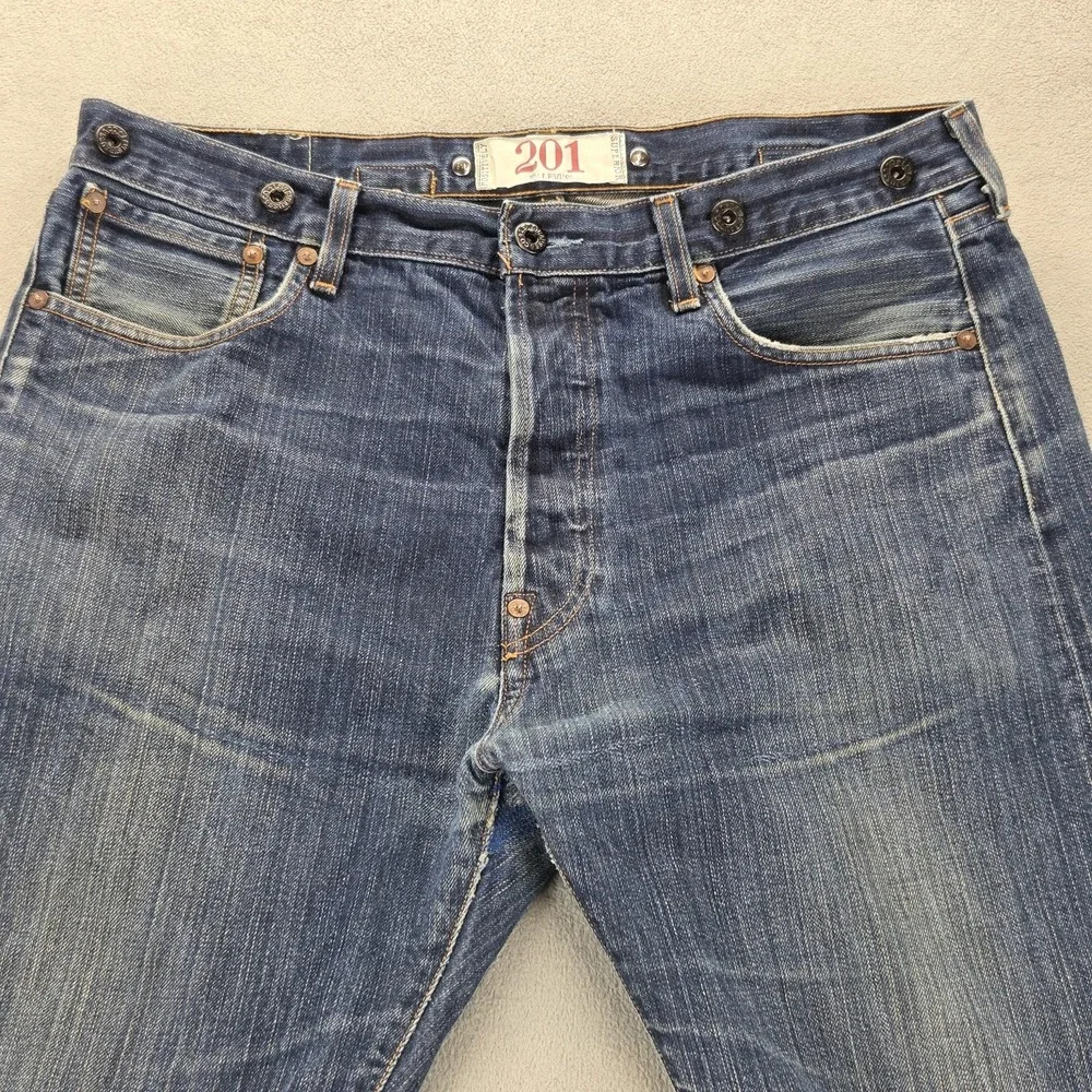 Vintage Levis Engineered Jeans Mens Blue Buckle Back 33x30 Whiskers